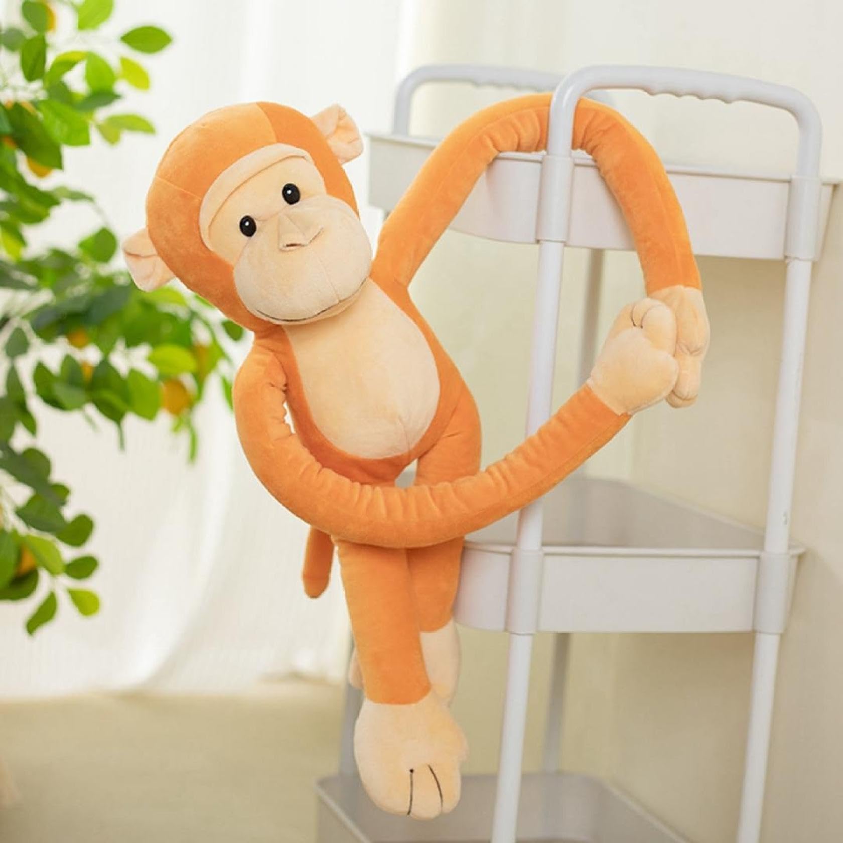 Amazon｜ぬいぐるみ 長い腕 猿 サル 抱き枕 縫い包み もちもち